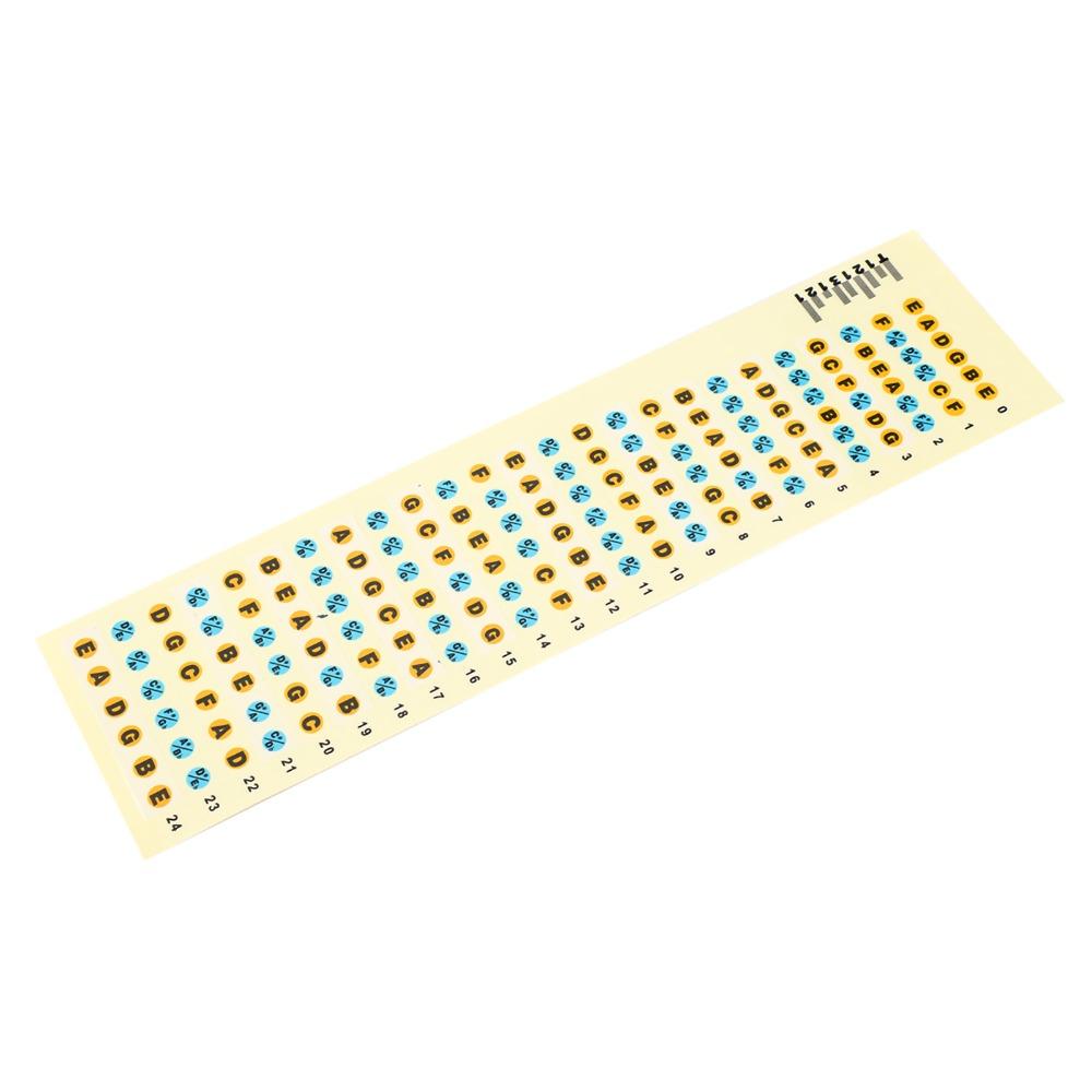 2PCS Yellow Fingerboard Frets Map Sticker Fret Markers Fret Markers Stickers For Beginners Practice