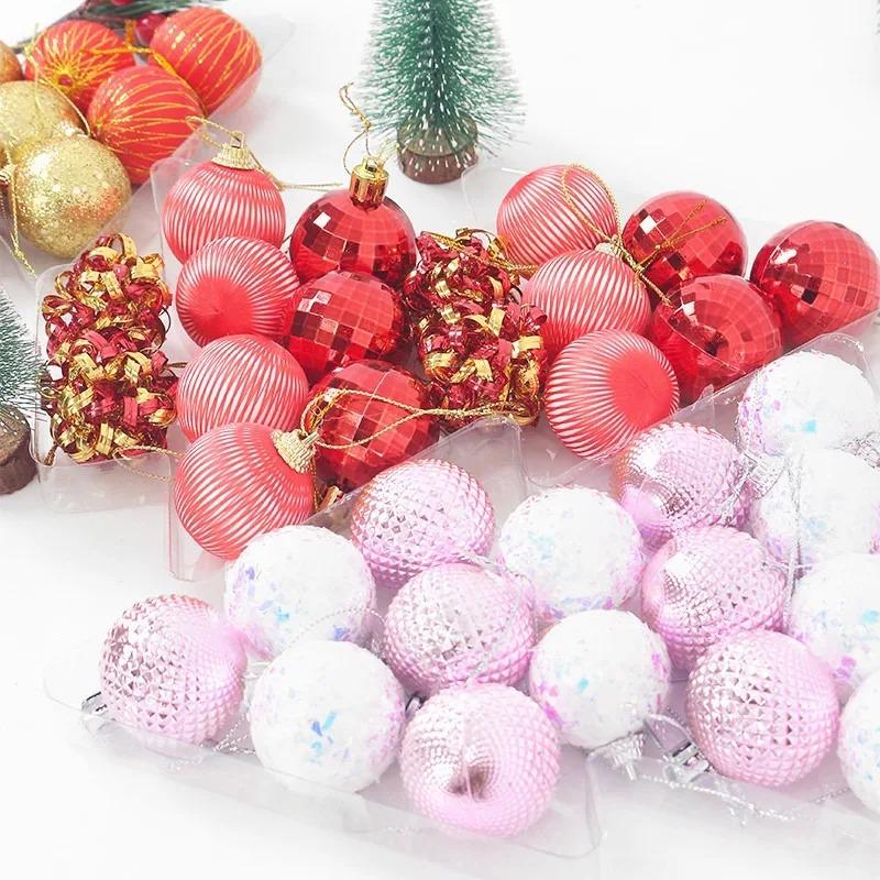 17Pcs 4cm Christmas Decorations Ball Hanging Christmas Tree Pendant Gold Silver Ball for Home Decor New Year Navidad Ornaments