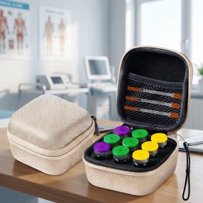 Durable 10ML Insulin Vial Storage Case Waterproof Dust-proof Essential Oil Case 9 Slots EVA Insulin Vial Protector Travel Use