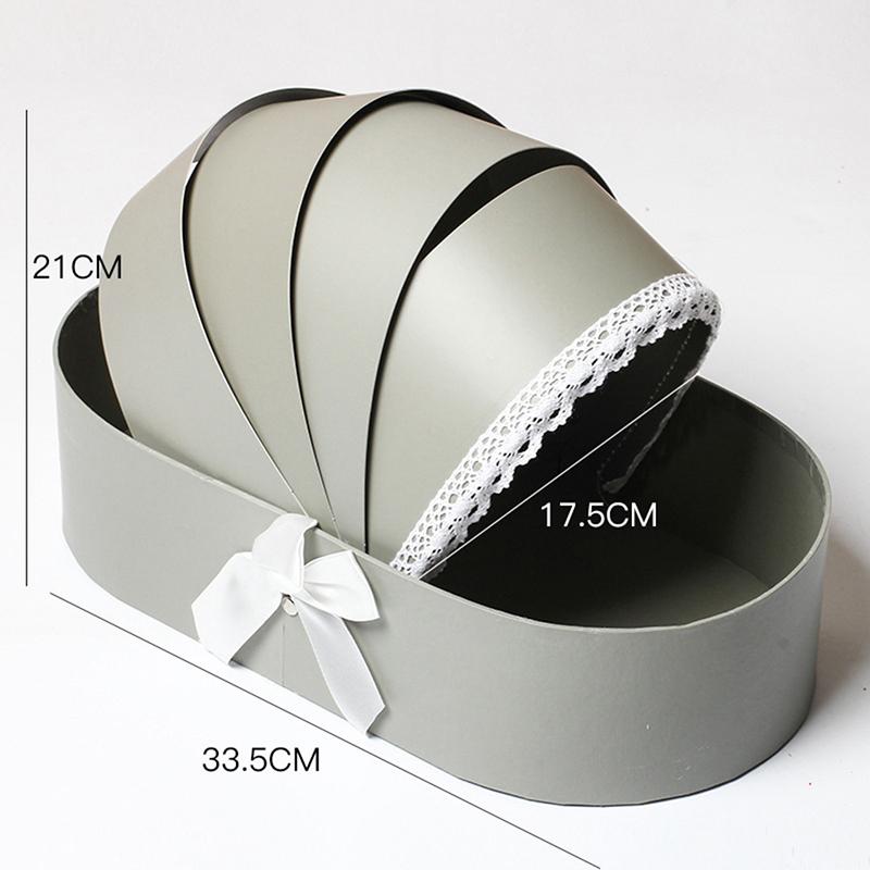Flower Box Decor Lace Ribbon Flower Box Cradle Flower Packing Boxes Basket
