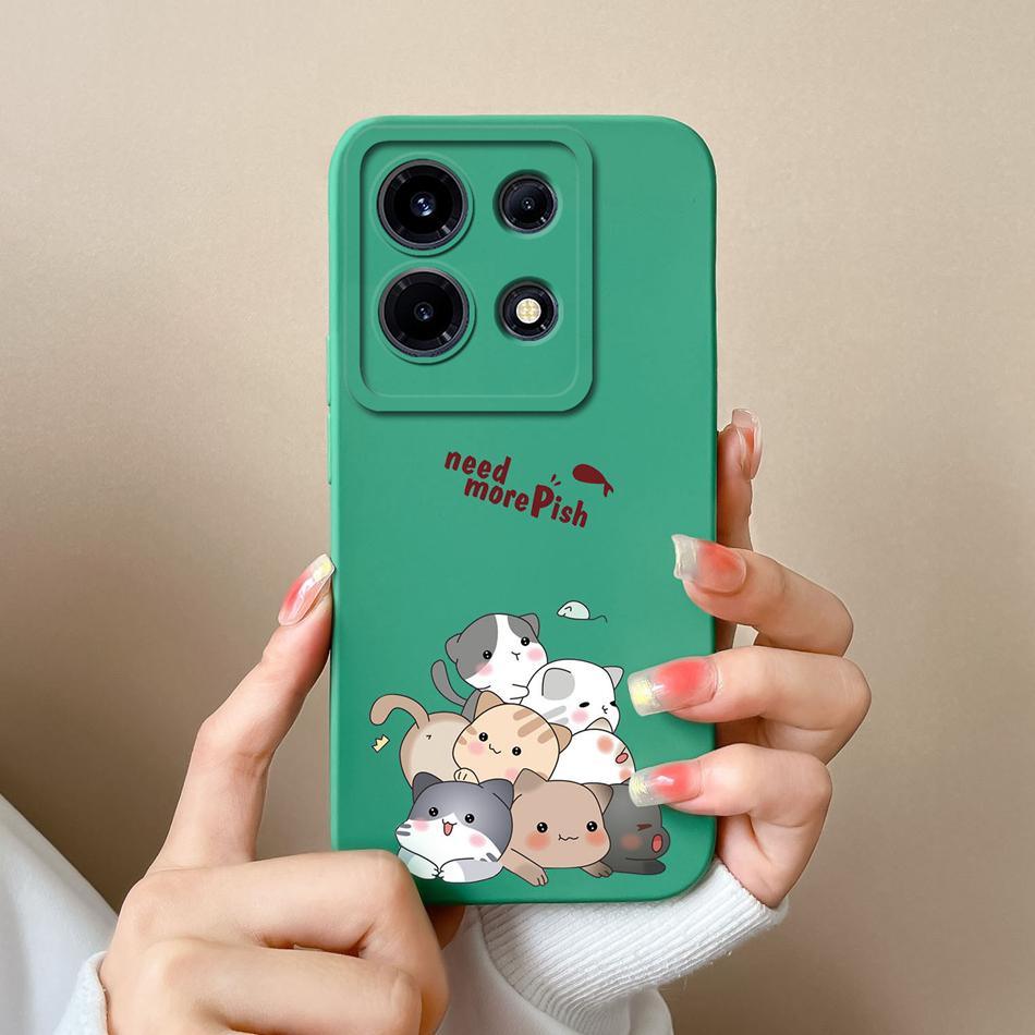 For Infinix Note 30 Pro Vip 30i Phone Case Cartoon Liquid Silicone Full Coverage Anti Drop Bumper For Infinix Note30 30Pro Funda