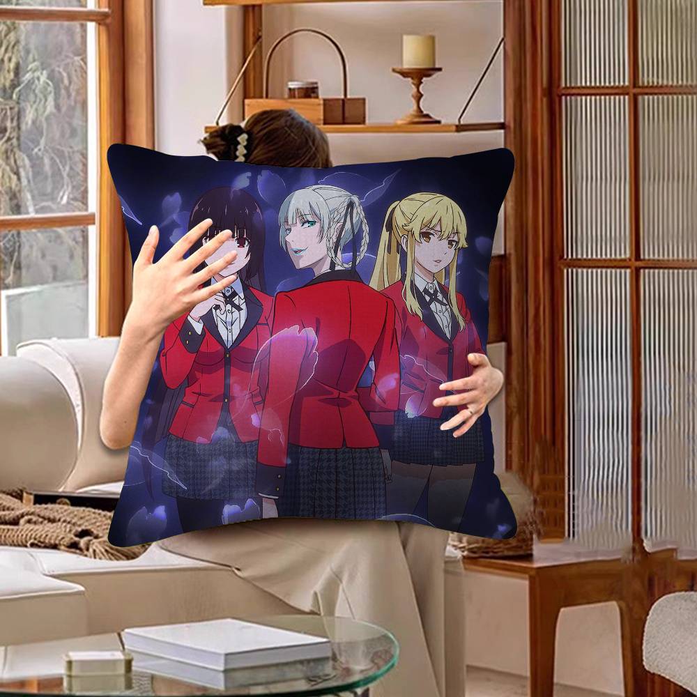 Japanese Manga KKakegurui Pillow Cover For Bedroom Room And Living Room Sofa Decorative Cushion Cover