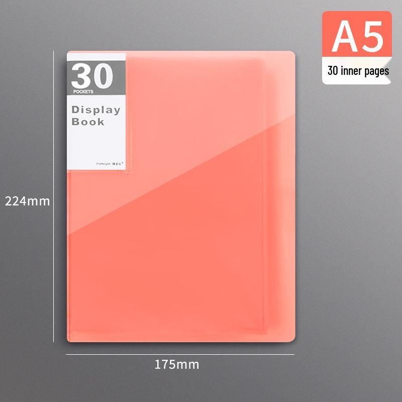 A5 Transparent Ring Binder File Folder, Multi-page: 20/30/40/60 Pages