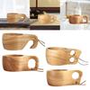 Wooden Mug Portable Handmade Milk Cup Drinkware for Household Outdoor Hiking
