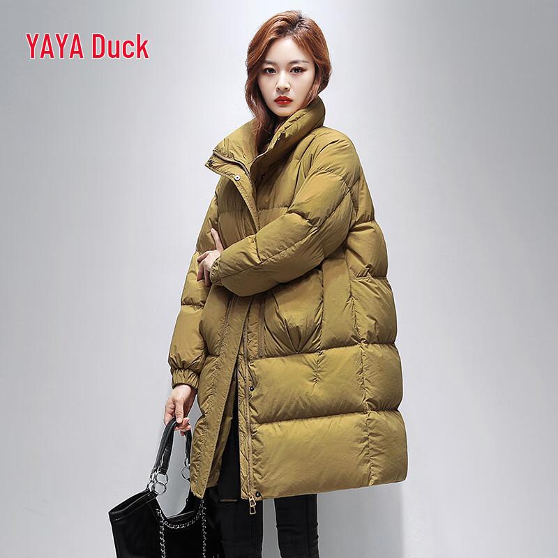 YAYA Women's Mid-Length Winter Duck Down Puffer Coat