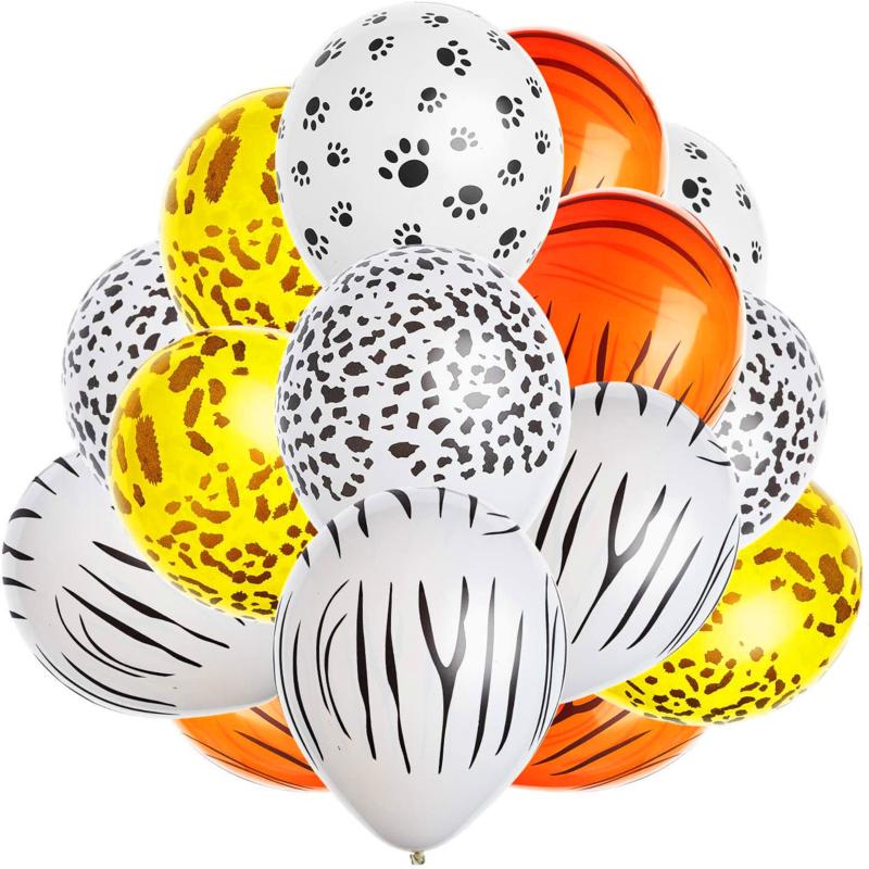 12 Safari Inches Theme Party Decorations Jungle Animal Baloons Balloons Birthday