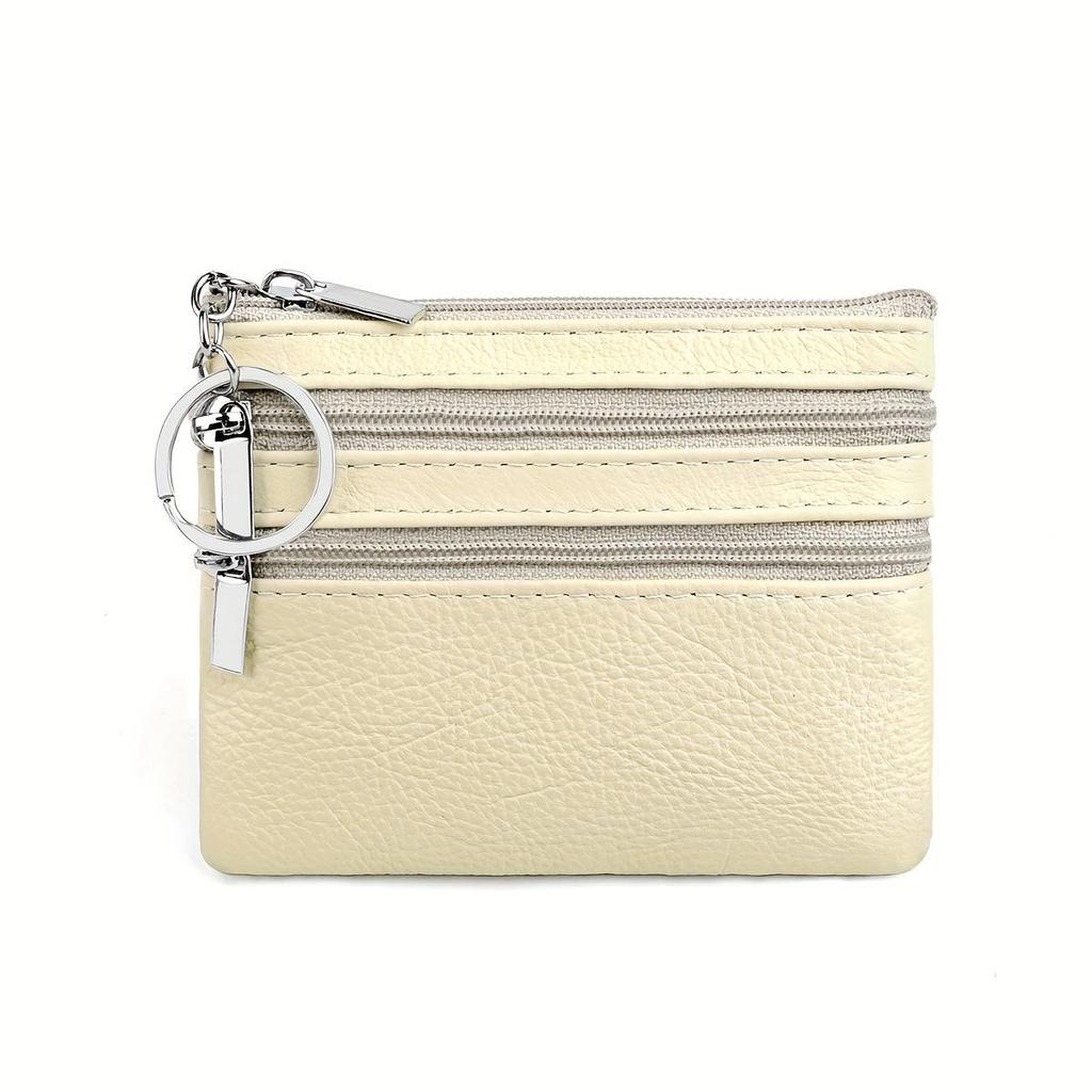 Porte-monnaie en cuir véritable pour femme, Mini pochette en peau de vache, Mini portefeuille avec chaîne