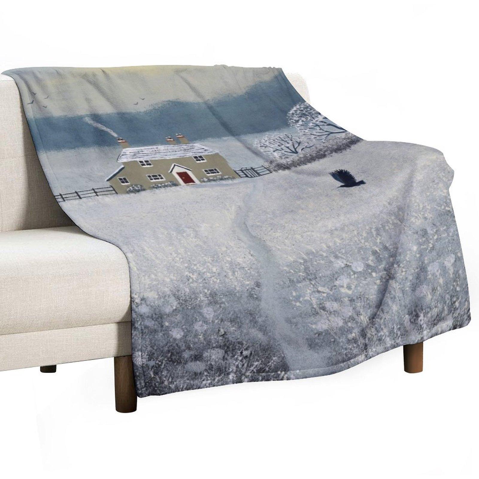 The Path to Winter Cottage Throw Blanket Thermal Giant Sofa Fashion Sofas Warm Blankets 30x40in