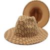 Men'S And Women'S Double-Sided Color Matching Woolen Jazz Hat, British Style Flat-Brimmed Hat, Big Eaves Hat.