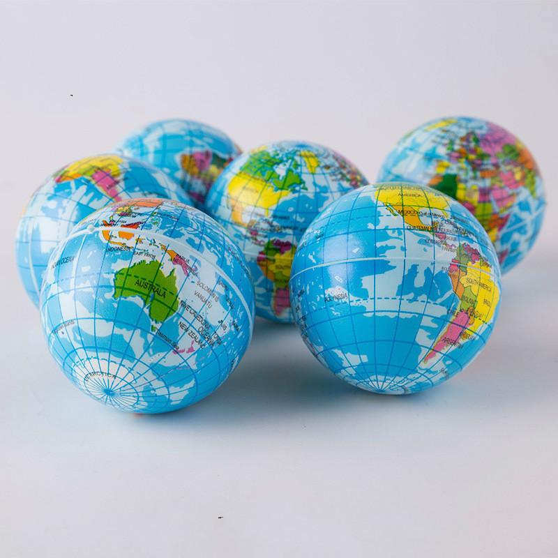 Mini Squeezable Globe Stress Balls Tension Reliver Balls For Children Stress Relief Party Favo Soft PU Earth Pattern Party Toys