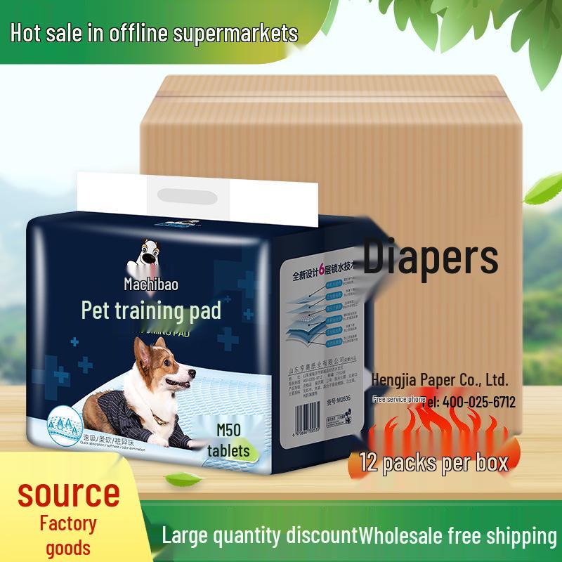 

Thickened Leak-Proof Pet Diaper Pads for Dogs and Cats XL 60x90cm 25pcs x 12 packs