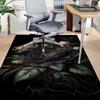 1pc Black Peony Carpet Anti Slip Polyester Floor Mat for office.Bedroom