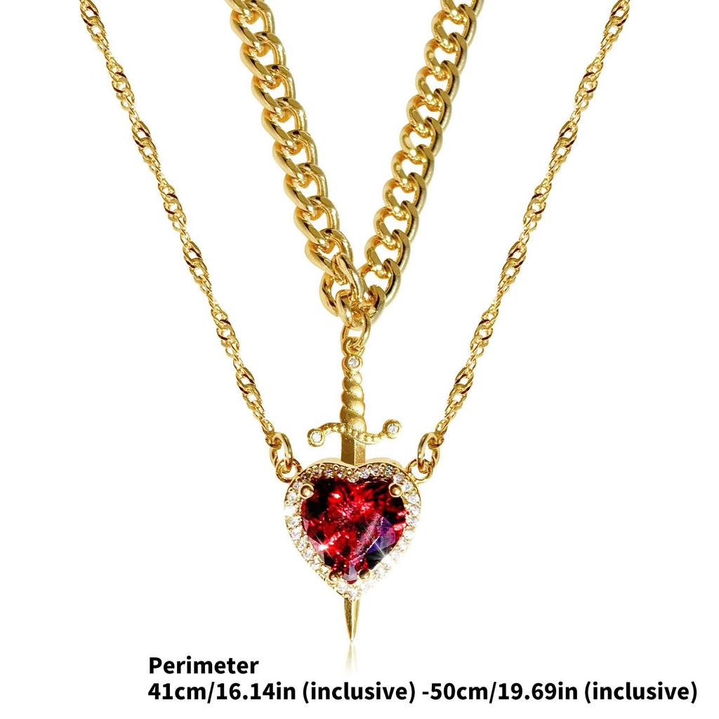 Elegant Heart Dagger Designs Necklace Charming Heart Dagger Necklace with Crystal Highlights for Special Occasions