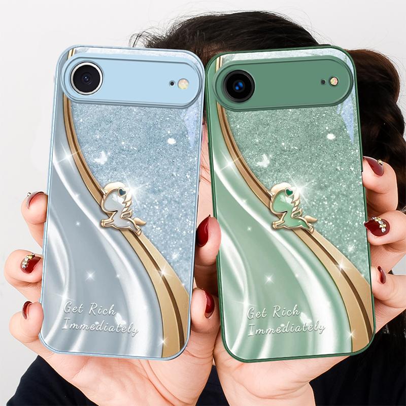 Ein verträumtes lila Einhorn Für iPhone 17 Air 16 E 15 14 13 Plus 12 mini 17 Pro Max 11Pro XR Xs 16E 7 8 11 Gehärtetes Glas Handyhülle