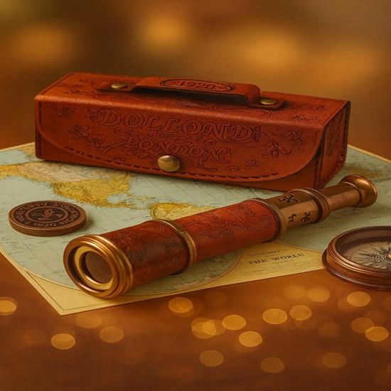 Морской Латунный Винтажный Телескоп, Кожаный Чехол, Пиратский Подзорный Гляделка, Подарок Моряку