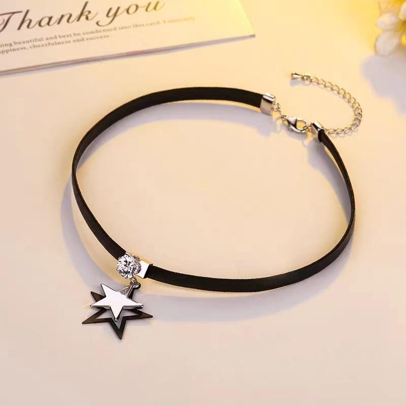 Pentagram collarbone chain female Korean simple choker hipster necklace Mori short neck chain neck jewelry accessories