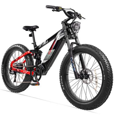 Elektrofahrrad Cyrusher Ranger 750W Motor Vollgefedert Erwachsenen-Elektrofahrrad 52V 20AH 26" Fat Tire Erwachsenen-E-Bike