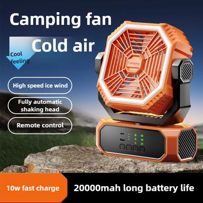 Portable Outdoor Camping Fan Lighting for Extra Long Battery Life High Wind Power Rechargeable