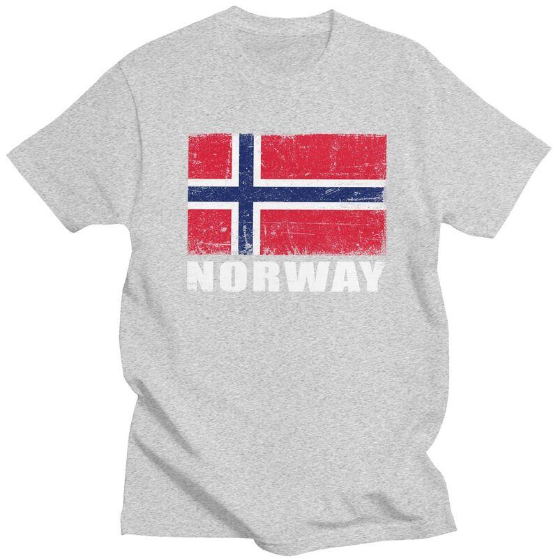 Custom Norway Flag T Shirts for Men 100 Cotton Tees Tshirts Short Sleeve Casual Tshirt Clothing
