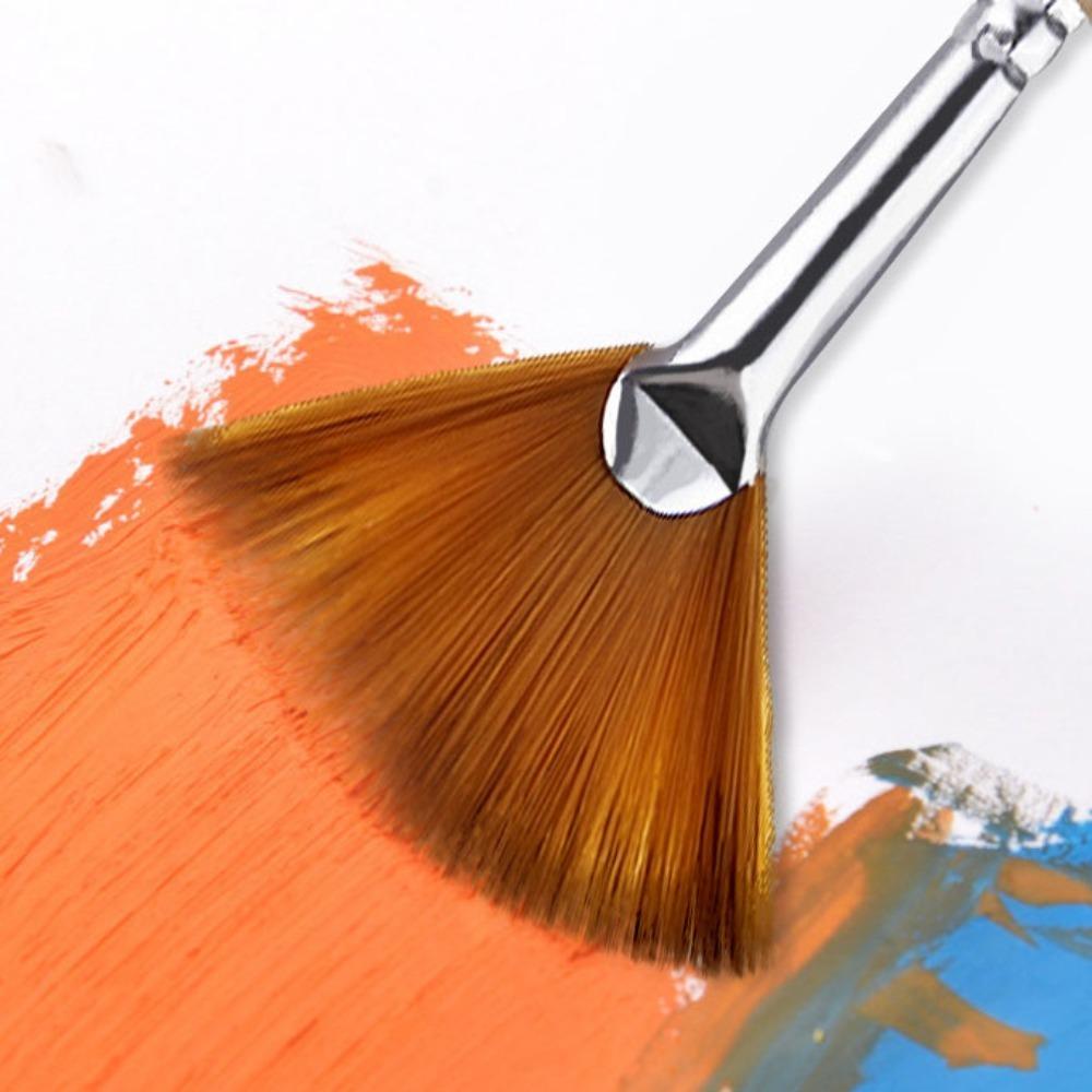 5pcs Nylon Hair Artist Fan Paint Brushes Painting Tool Fan Shaped Painting Pens  School