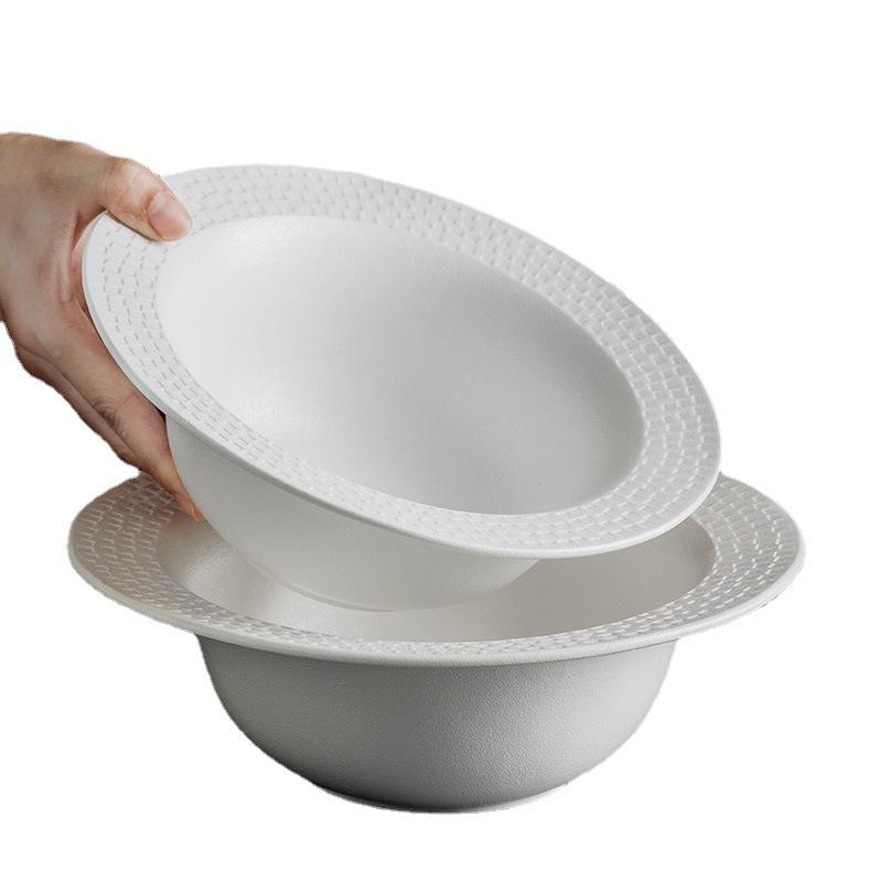 Japanese ceramic straw hat bowl home Lamian Noodles bowl hand-held frontier defence hot salad bowl restaurant wine.