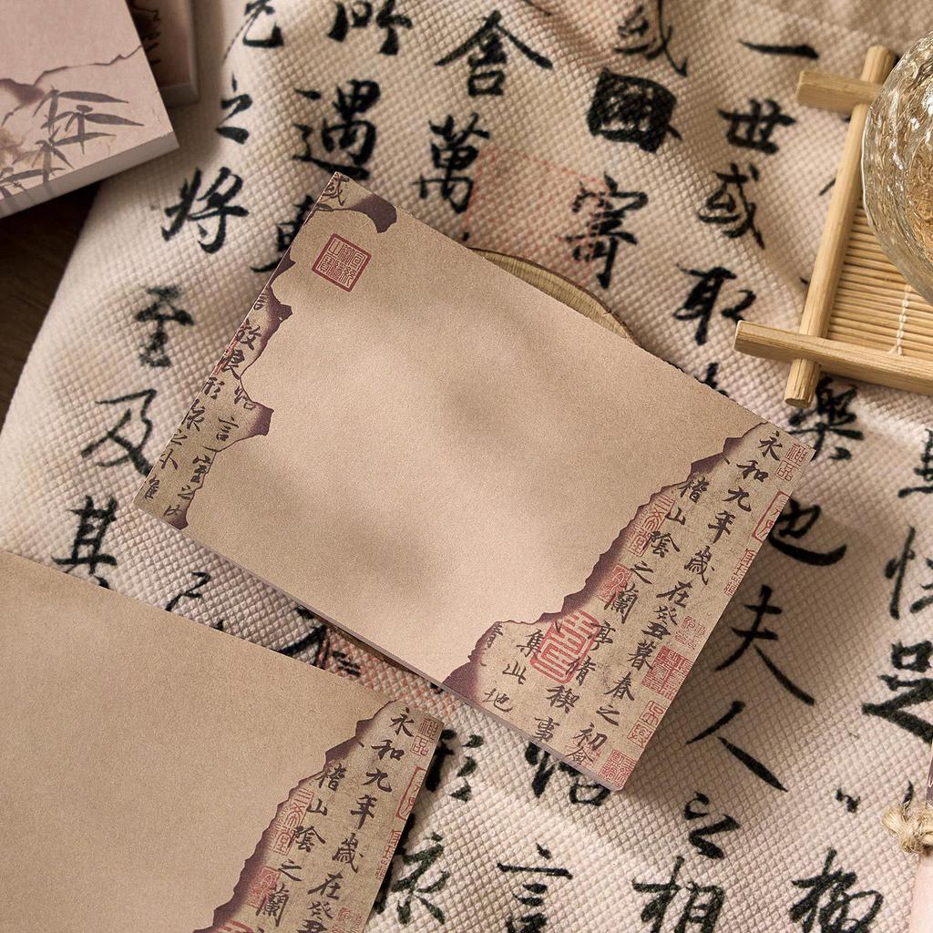 80 pcs Chinese style material paper Vintage brown Decorative Hand Account Diary Scrapbooking Background paper