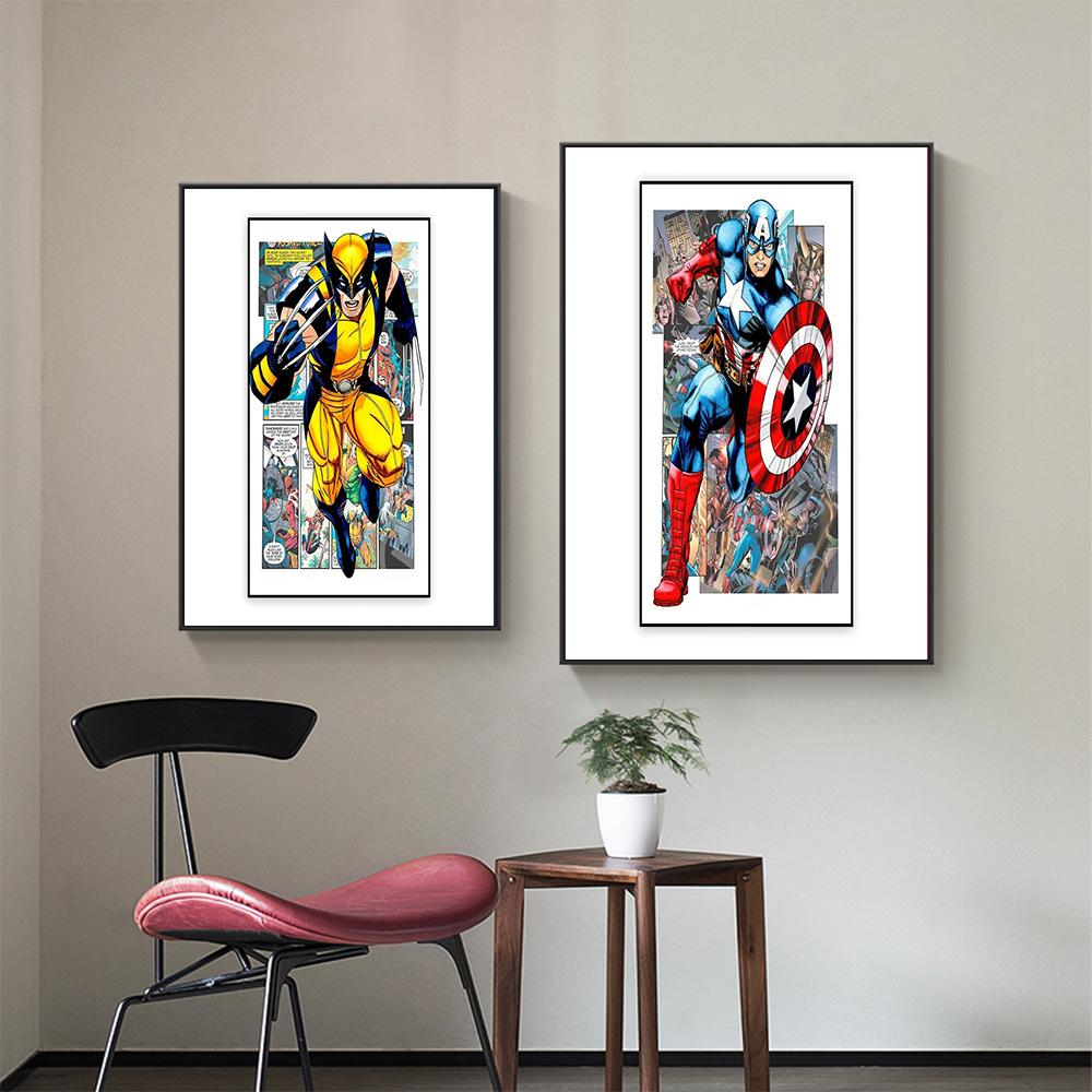 Marvel Movie Poster Spiderman Canvas Painting Iron Man Hulk Wall Art Print Kids Room Decoration Modern Home Decor Gift