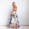 Summer wind new sexy women's clothing high waist printing vacation style swinging suspender dress