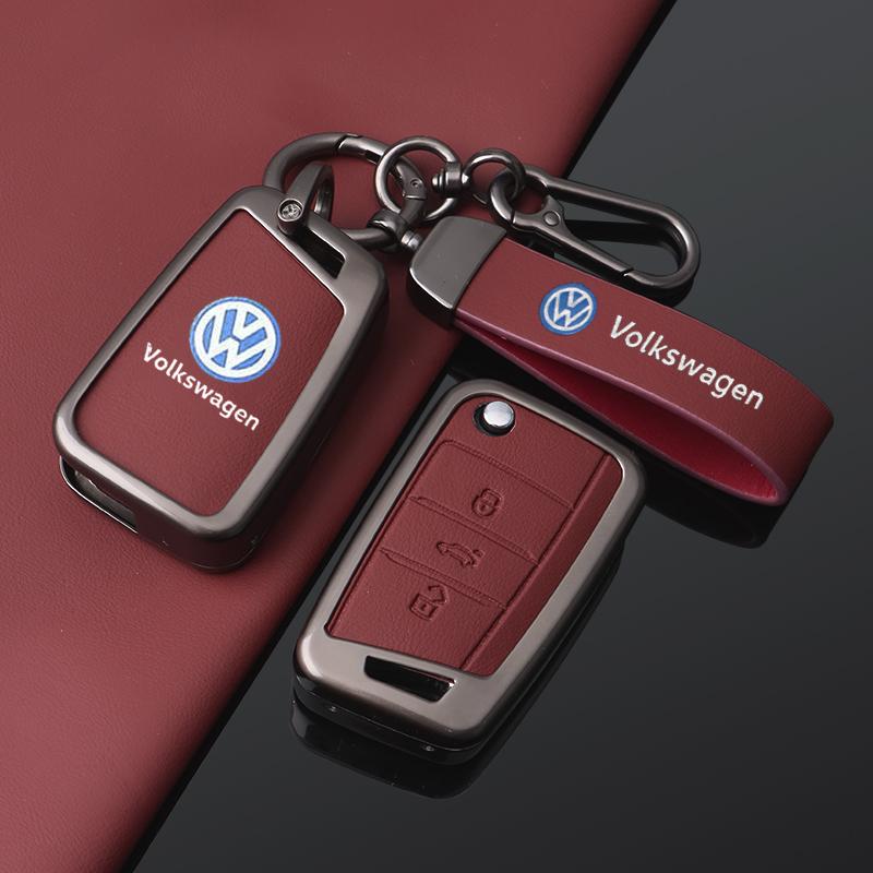 Für VOLKSWAGEN VW 3 Tasten Zinklegierung Auto Schlüsselhülle Abdeckung Schlüsselanhänger Für VW Volkswagen Golf 7 MK7 Tiguan MK2 Für SEAT Ateca Leon FR 2 I