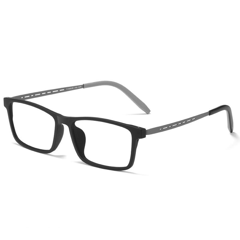 

Pure Titanium Glasses Frame Men Comfortable Large Frame TR Glasses Frame Ultra Light Square Myopia Optical Glasses Frame 8822T черный серый