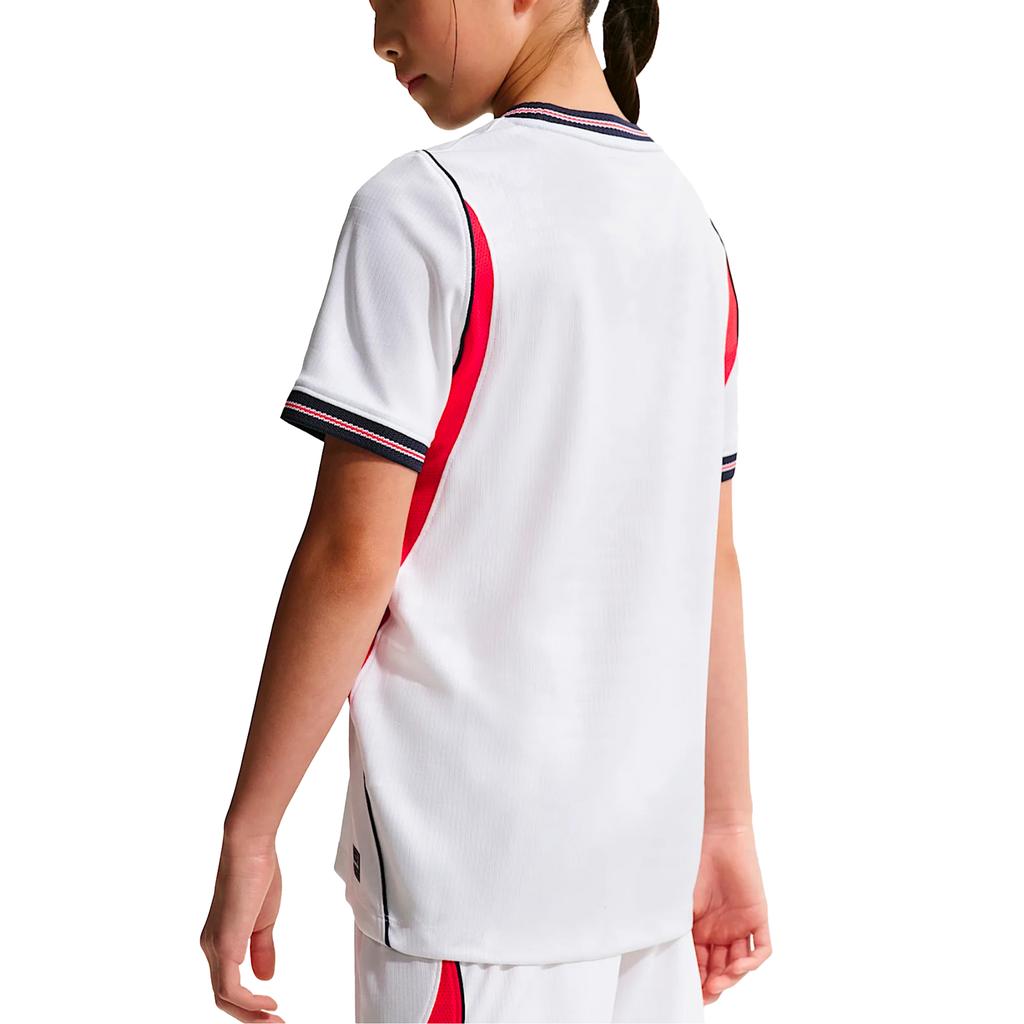 Nike Dri-Fit 2026 Season England Home Fan Version Quick-Dry Short Sleeve Kids Tops IB5111-100