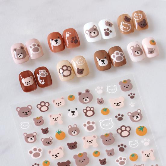 Yousheng Nail Adhesive Stickers Lovely DIY Paper Roses and Rabbits Nail Decals for Women