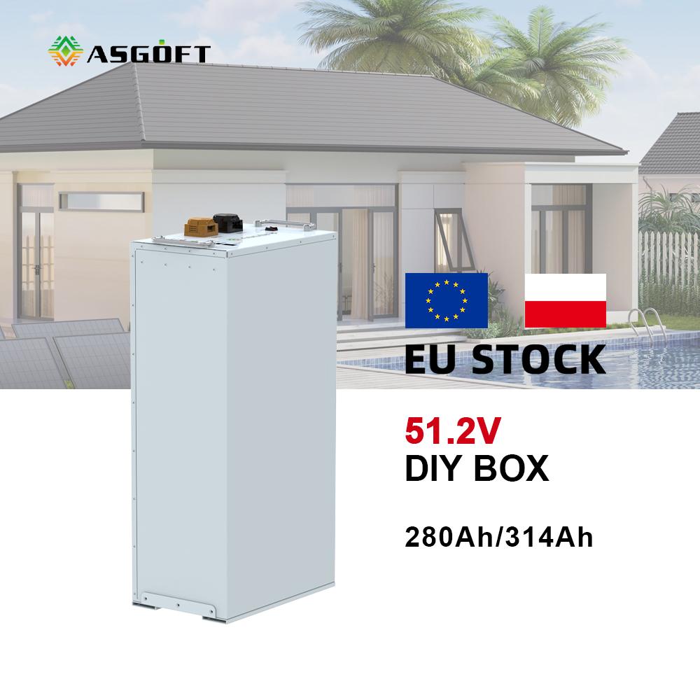 Polen EU-Lager 51,2V 280/304/314Ah DIY-Kit LiFePO4 16S IP54 15KWh Heimspeicher-Batteriepaketbox Luftschalter Aktiv