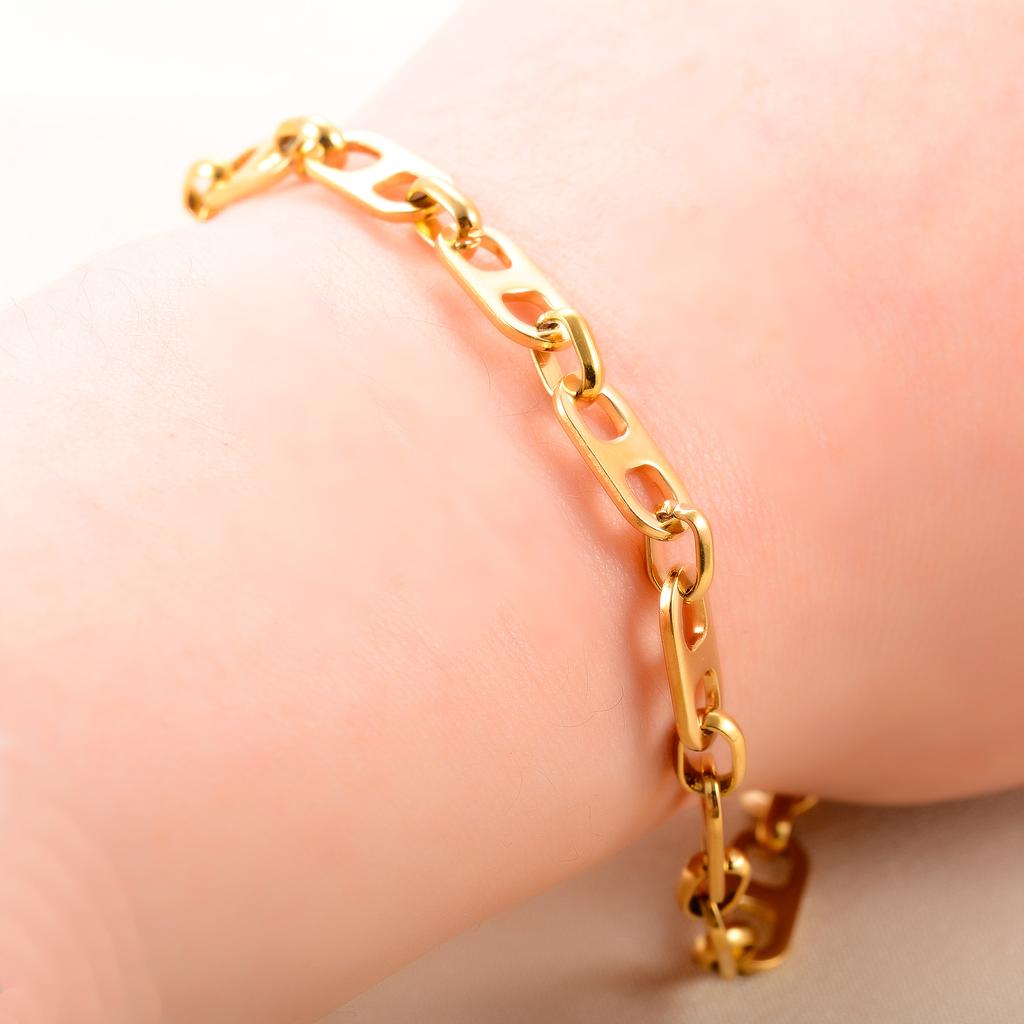 Cute Shape Stainless Steel Bracelet Link Hand Chain for Women Mens Hiphop Rock Punk Boy Wristband Anklet Bangle Metal Jewelry