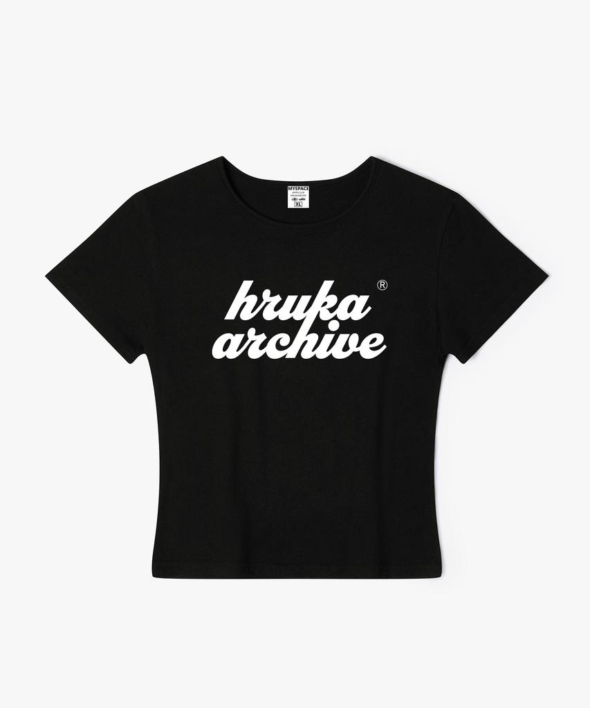 Hilukaakaibeu Overlap Logo Women'S Slim Fit Short Sleeve T-Shirt