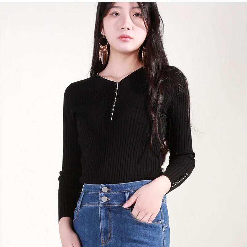 Anlom Women's Casual Long Sleeve Round Neck Knit Top