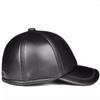 Men's Sheepskin Duckbill Cap - Genuine Leather, Casual, for Autumn/Winter, Adjustable Back Closure, Middle-Aged and Elderly 