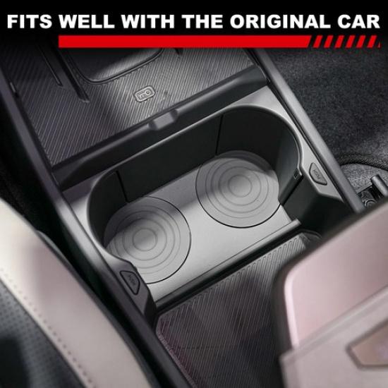 Black TPE Center Console Cup Holder Protector For Kia EV3 2024-2025