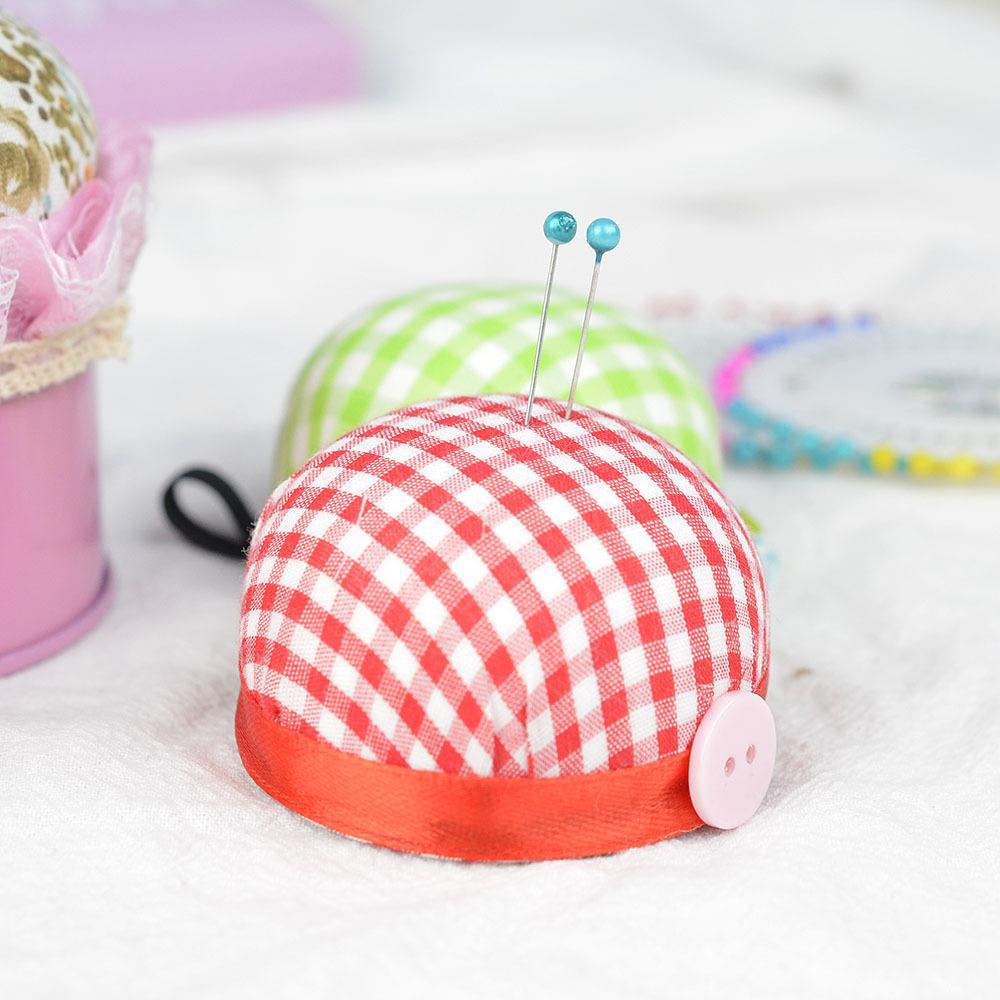 2Pcs Ball Shaped Sewing Needle Pin Cushion DIY Cross Stitch Tool Pincushions with Elastic Wrist Belt Sewing Accessories
