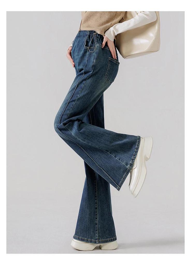 Spring Maternity Flare Pants: Fashionable, Versatile, Loose-Fit Plus Size Jeans for Casual Wear