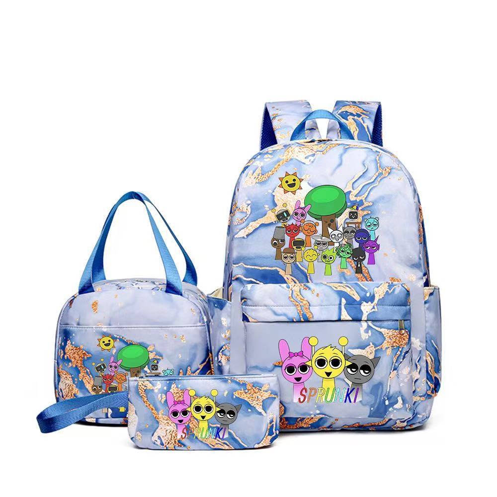 Rhythm zygote student schoolbag children's backpack backpack three-piece set