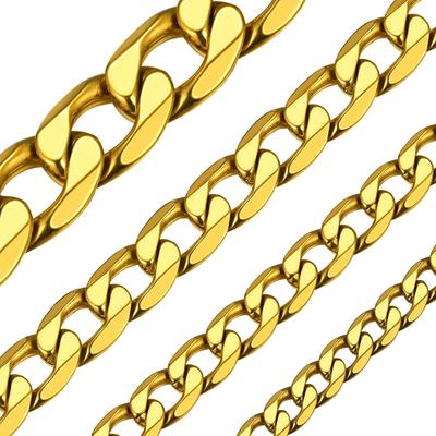 K18 Gold Kihei Necklace Chain Only Surgical Stainless Steel Gold 70cm 6mm Simple Accessory [ChainsHouse] Men's