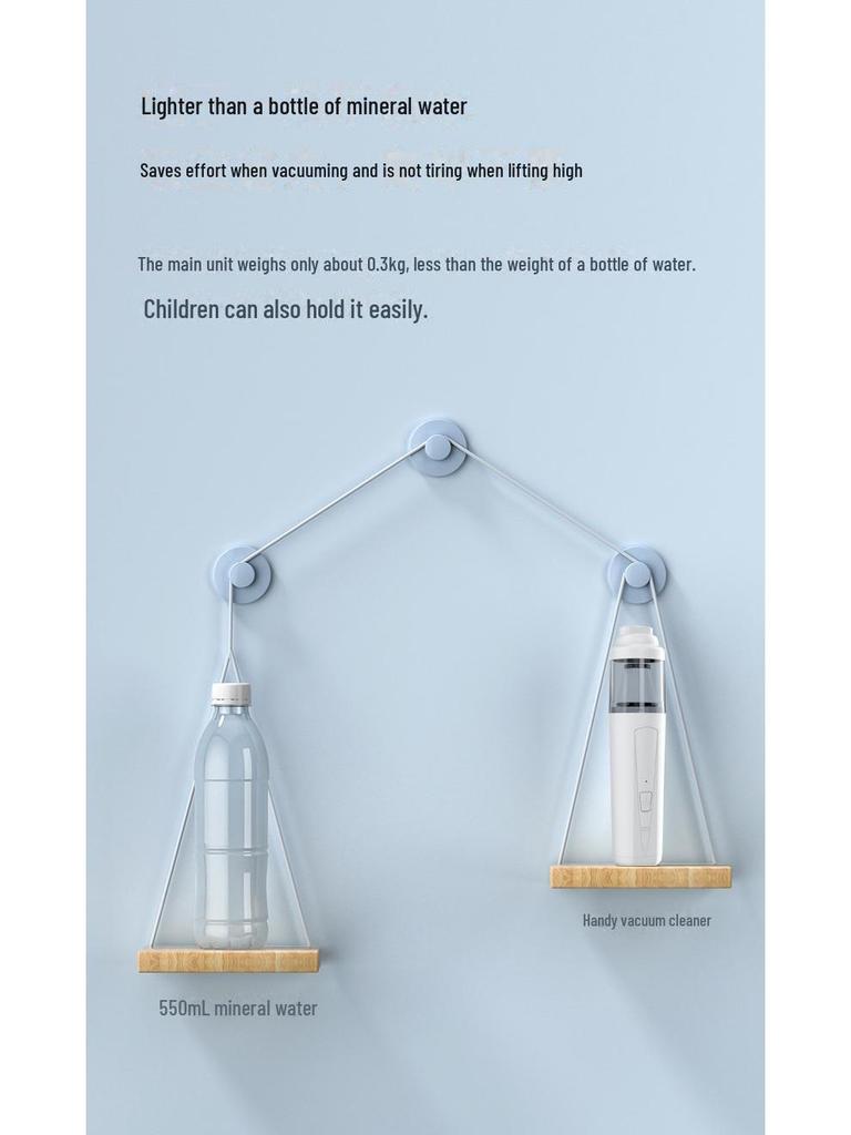 High-Power Car-Mounted Vacuum Cleaner & Desktop Hair Dryer with Extended Battery Life, Handheld for Efficient Dust Removal.