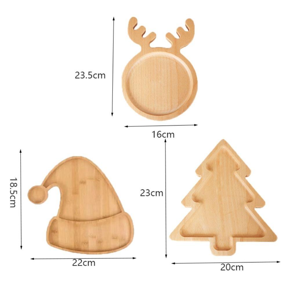 Wooden Elk Snacks Plate Cartoon Pattern Appetizer Tray Christmas Tree Serving Tray  Living Room