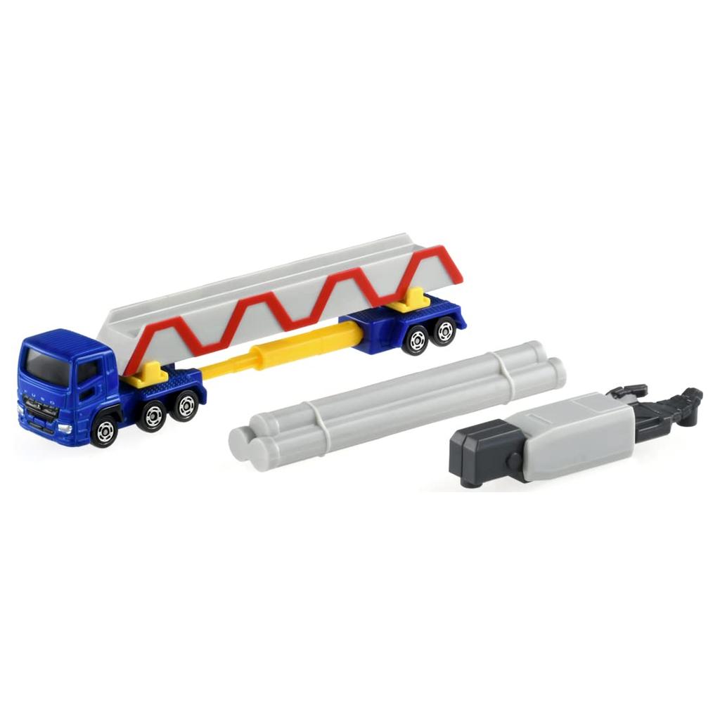 TAKARA TOMY Tomica Long Type Tomica 140 Mitsubishi Fuso Super Great Pole Trailer Miniature Car Toy for Ages 3 and Up No.
