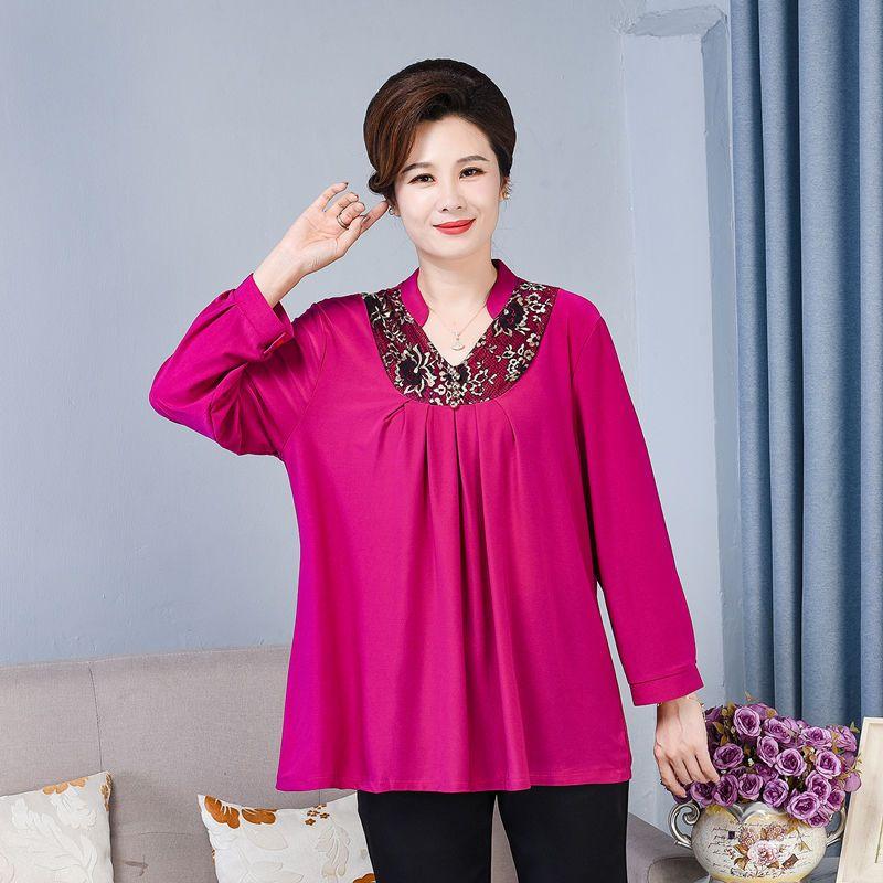 Spring Autumn Women's Plus Size Shirt Loose Long Sleeve T-Shirt