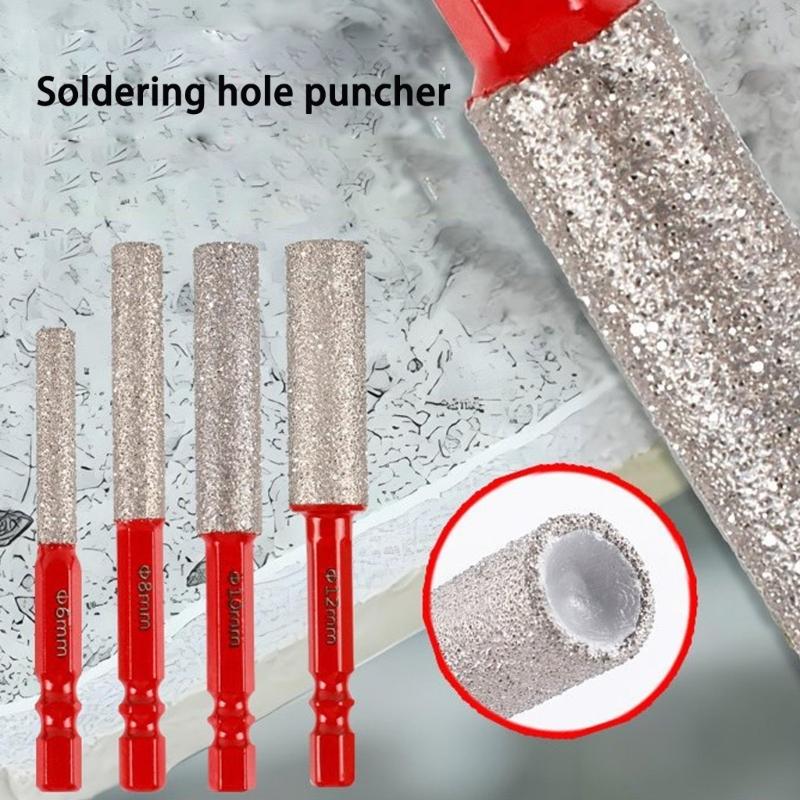 Hexagonal Shank Drill Bit Diamonds Coated Hole Cutter for Tile Glass Marble Dry Drilling and Edge Polishing