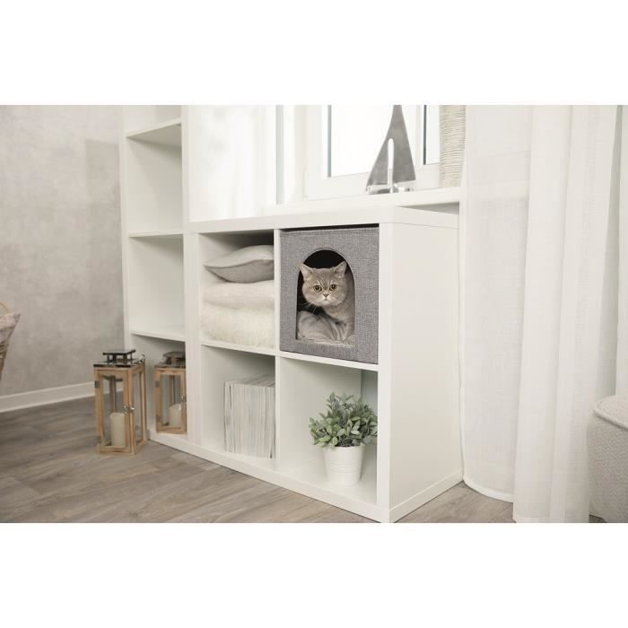 TRIXIE Abri Douillet Ella Pour Étagères - 33x33x37cm - Gris - Pour Chat