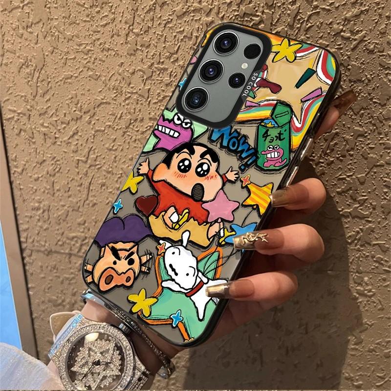 Case for Samsung Galaxy S25 S24 S23 S22 Ultra S21 Plus S20 FE A73 A72 A71 A56 A55 A54 A53 A52 Acrylic C-Crayon Shin-chans Cover