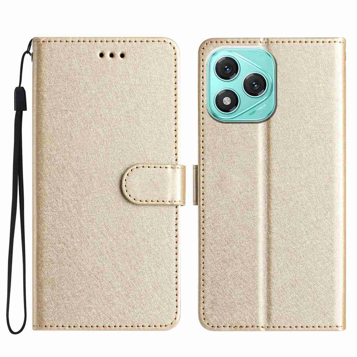 

For Honor 400 Lite 5G Wallet Case Leather Folio Phone Cover Magnetic Clasp Gold